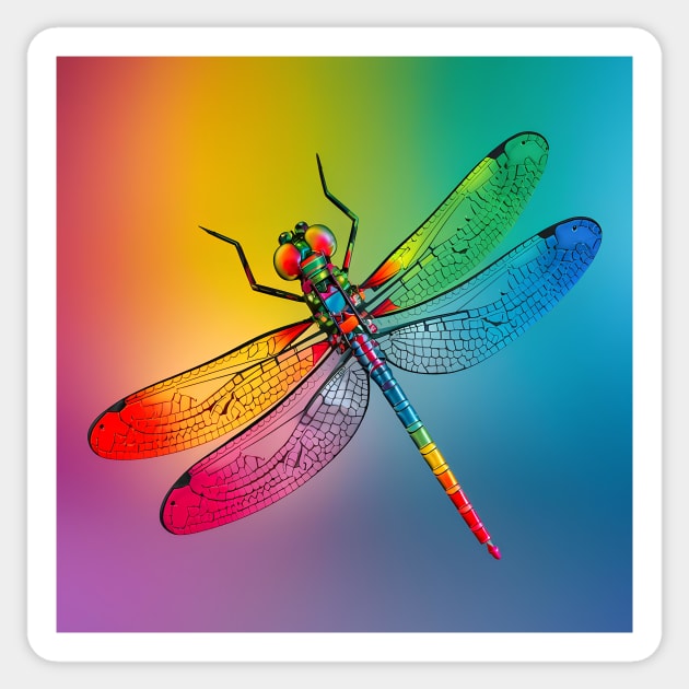 Rainbow Dragonfly Sticker by Artisticwalls